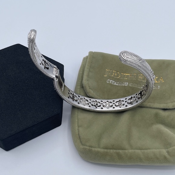 Judith Ripka Sterling Silver Diamonique Cuff Bracelet 925 CZ Rhodium Plated - Picture 5 of 10